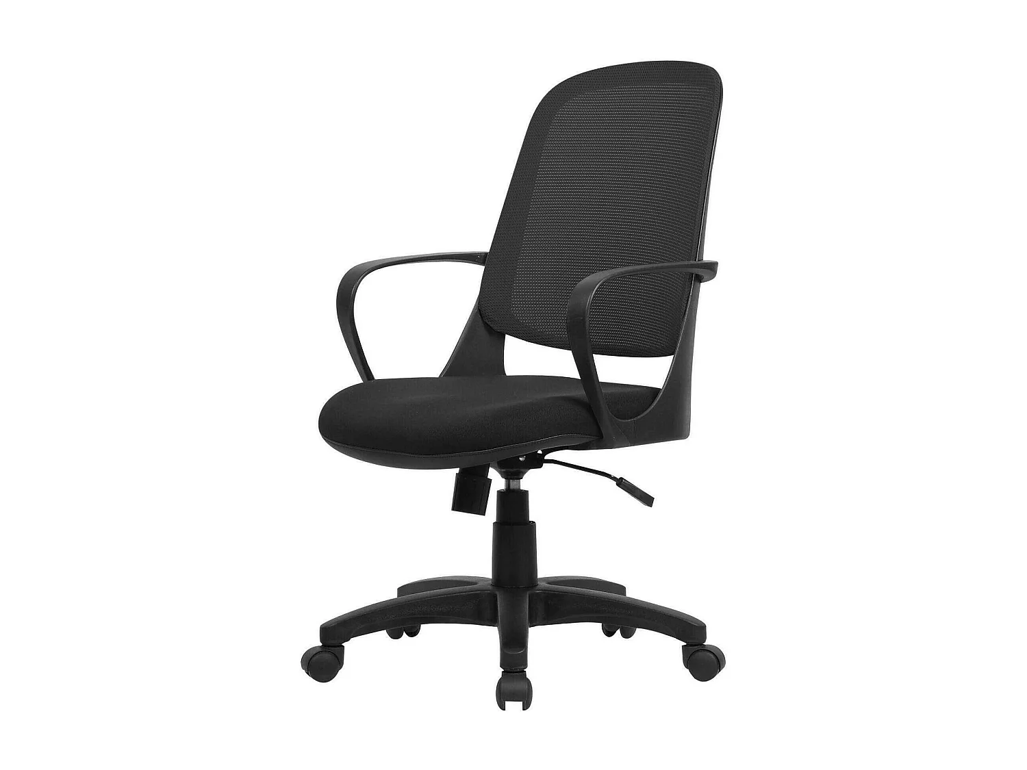Bürostuhl Dbink, Mesh-Arbeitsstuhl mit Armlehnen, Ergonomischer Bürositz, 61x60h99/108 cm, Schwarz