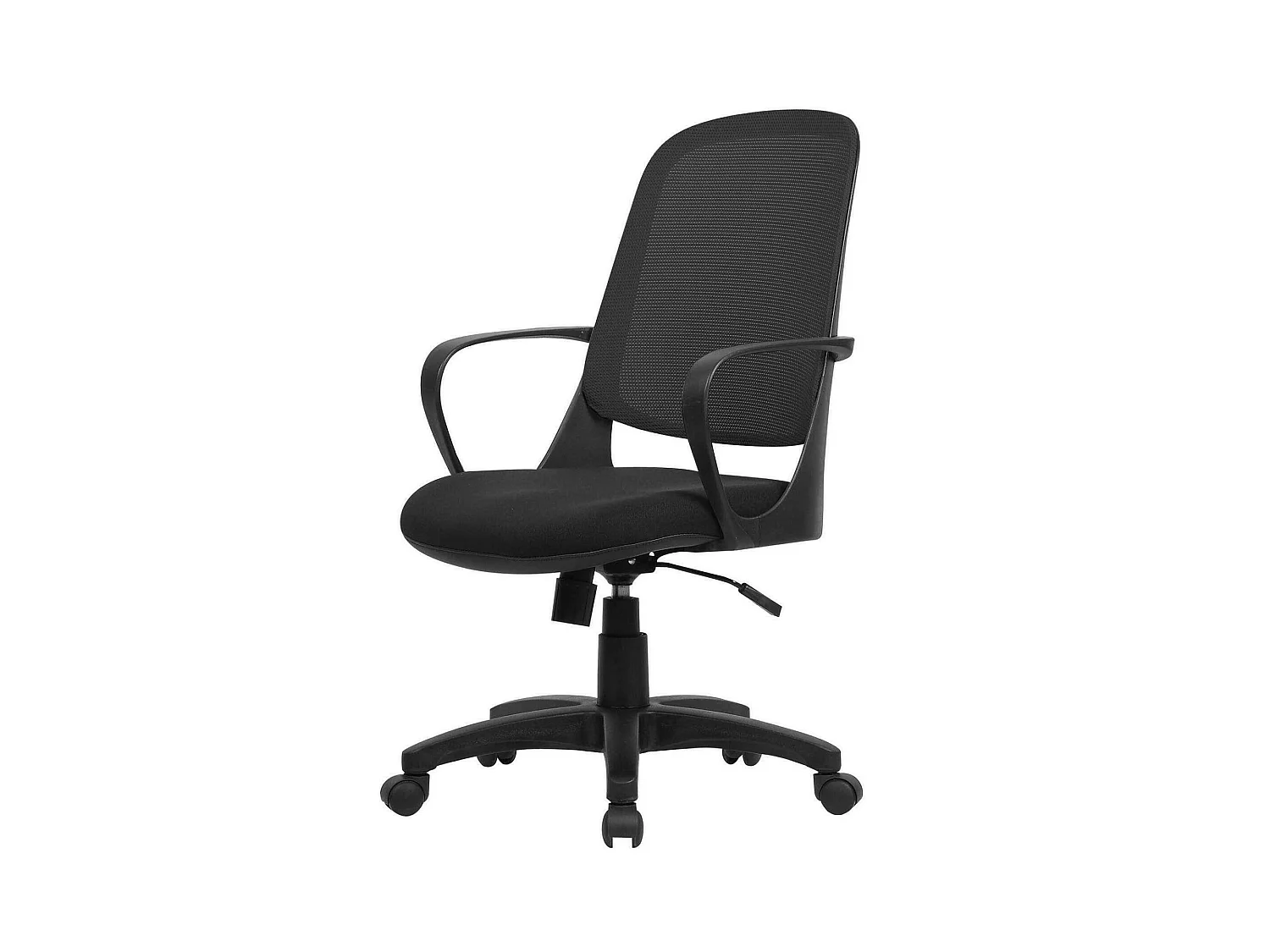 Bürostuhl Dbink, Mesh-Arbeitsstuhl mit Armlehnen, Ergonomischer Bürositz, 61x60h99/108 cm, Schwarz