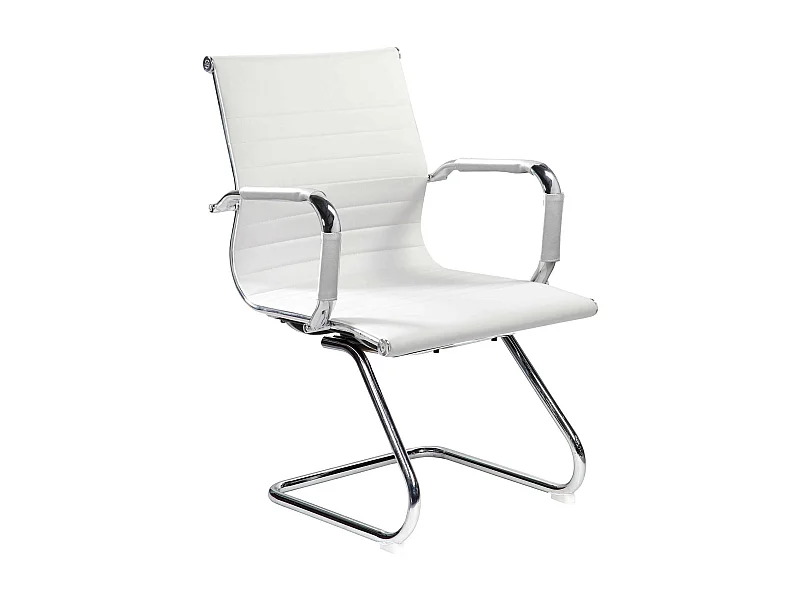 Chaise de bureau Dfusett, Chaises de salle d'attente de bureau avec accoudoirs, Chaise de salle d'attente ergonomique, 62x54h89 cm, Blanc
