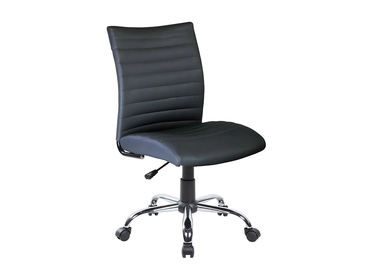 Chaise de bureau Dkum, Fauteuil de travail, Siège de bureau ergonomique, 54x48h90/100 cm, Noir