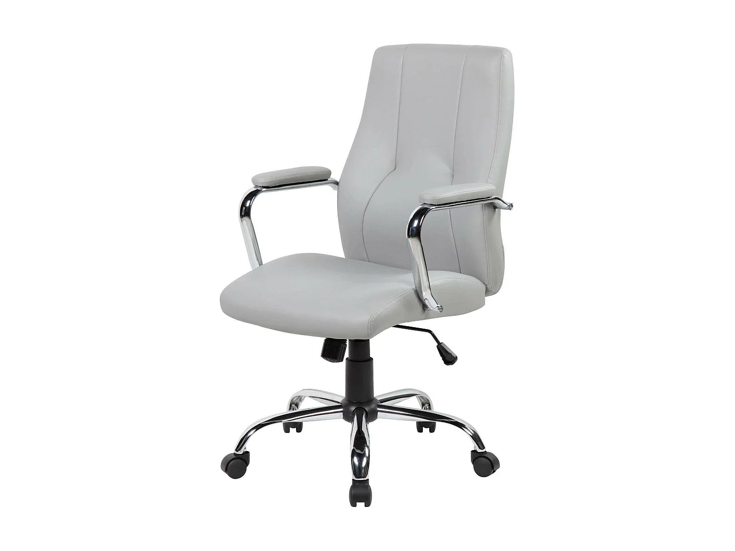 Dfarin bureaustoel, Executive fauteuil met armleuningen, Ergonomische bureaustoel, 64x58h101/111 cm, Grijs