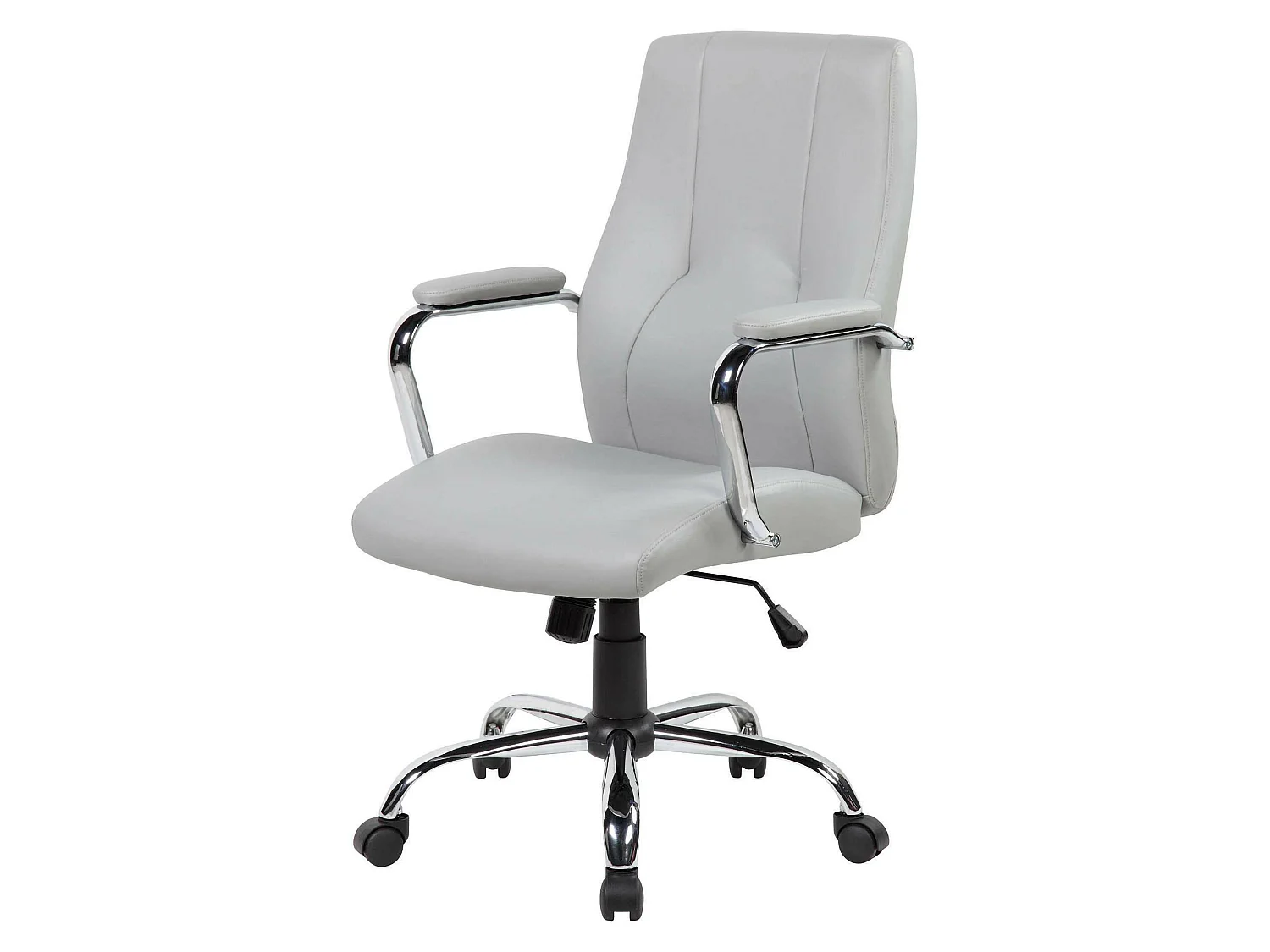 Dfarin bureaustoel, Executive fauteuil met armleuningen, Ergonomische bureaustoel, 64x58h101/111 cm, Grijs