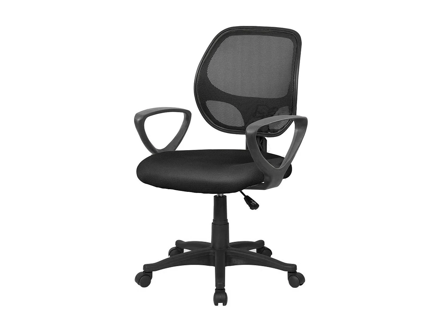 Dmora - Sedia con ruote Filiberta, 56x57h88/100 cm, Nero