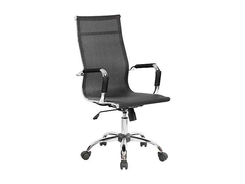 Dardit bureaustoel, Executive fauteuil met armleuningen, Ergonomische bureaustoel, Zwart, 63x54h106/116 cm