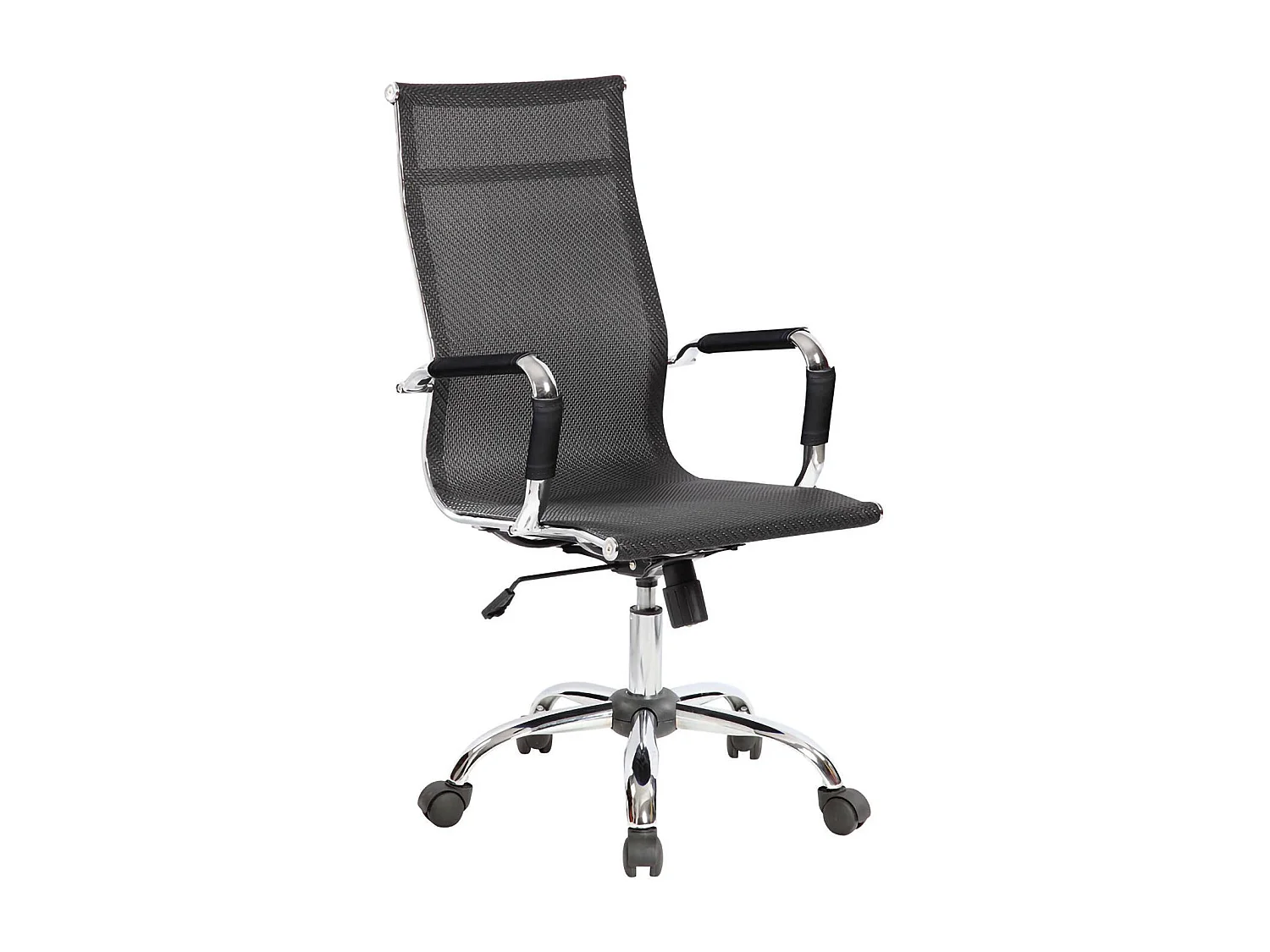 Bürostuhl Dardit, Chefsessel mit Armlehnen, Ergonomischer Bürostuhl, Schwarz, 63x54h106/116 cm