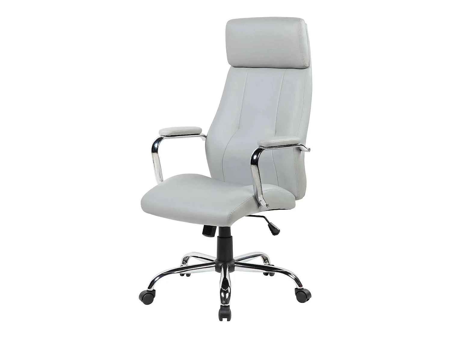 Chaise de bureau Dariatt, Fauteuil présidentiel avec accoudoirs, Chaise de bureau ergonomique, 66x62h121/131 cm, Gris