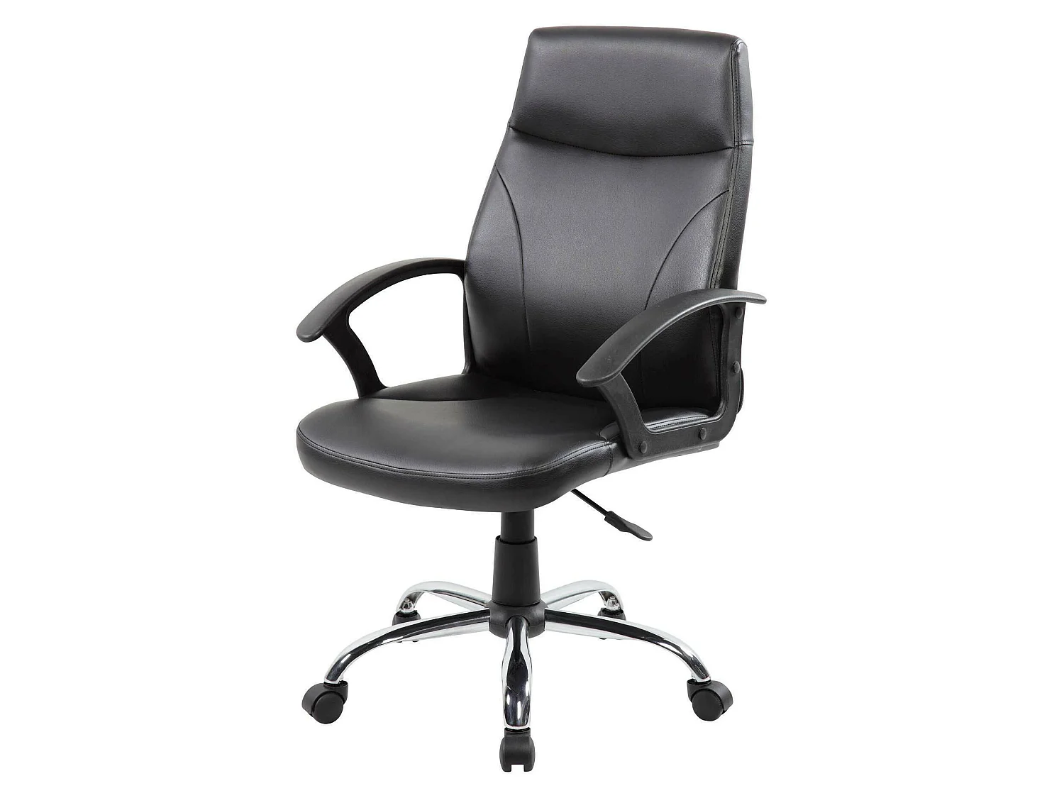 Bürostuhl Dgliozz, Chefsessel mit Armlehnen, Ergonomischer Bürostuhl, Schwarz, 60x59h100/110 cm