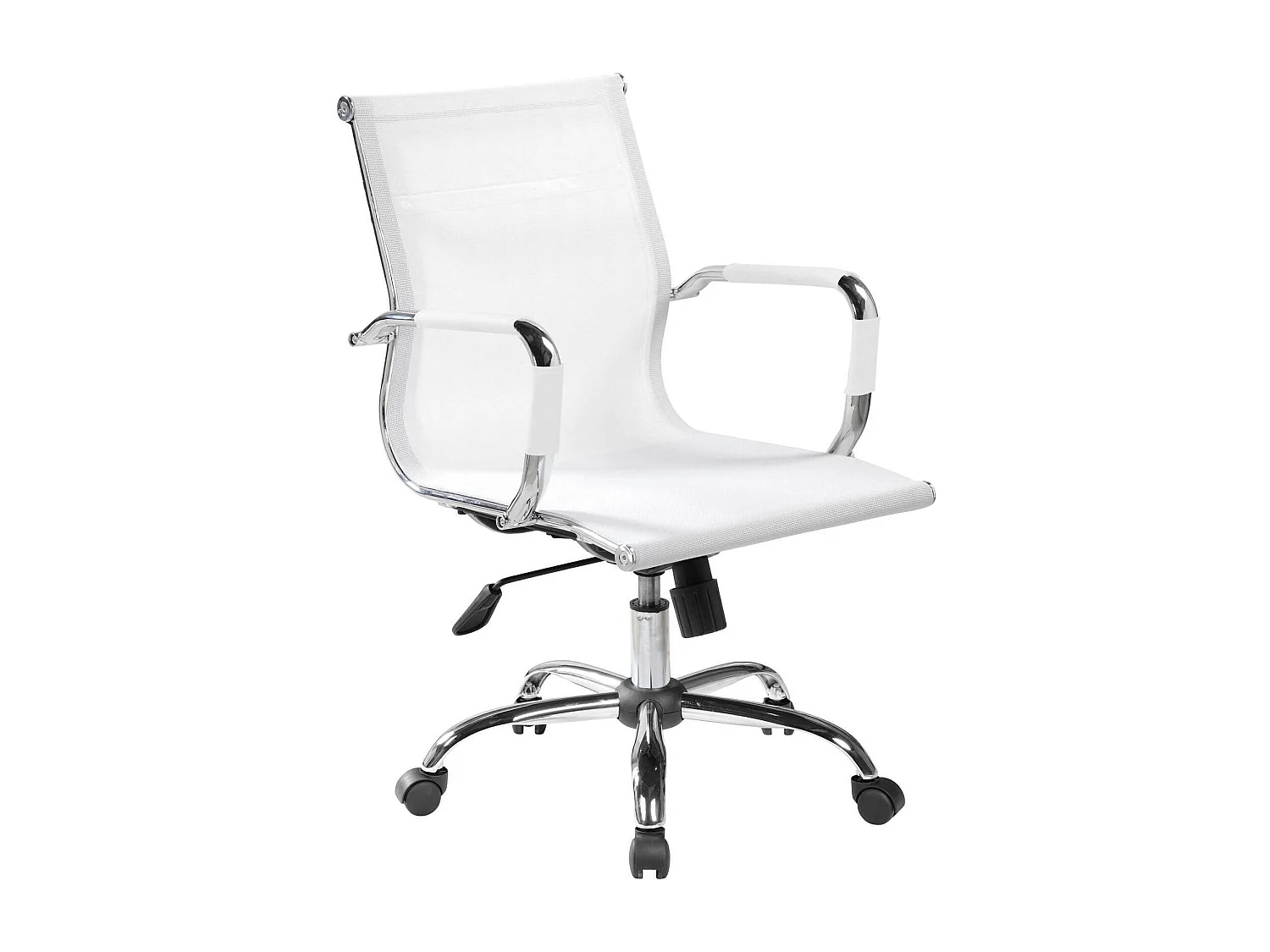 Silla de oficina Dfrosi, Sillón ejecutivo con reposabrazos, Silla de oficina ergonómica, Blanco, 62x54h92/102 cm