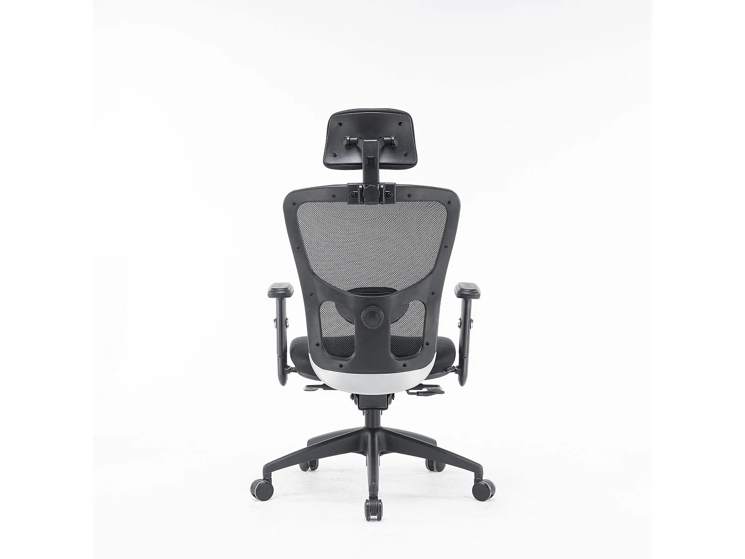 Chaise de bureau Dhenr, Chaise de direction en maille avec accoudoirs, Siège de bureau ergonomique, 68x66h120/130 cm, Noir