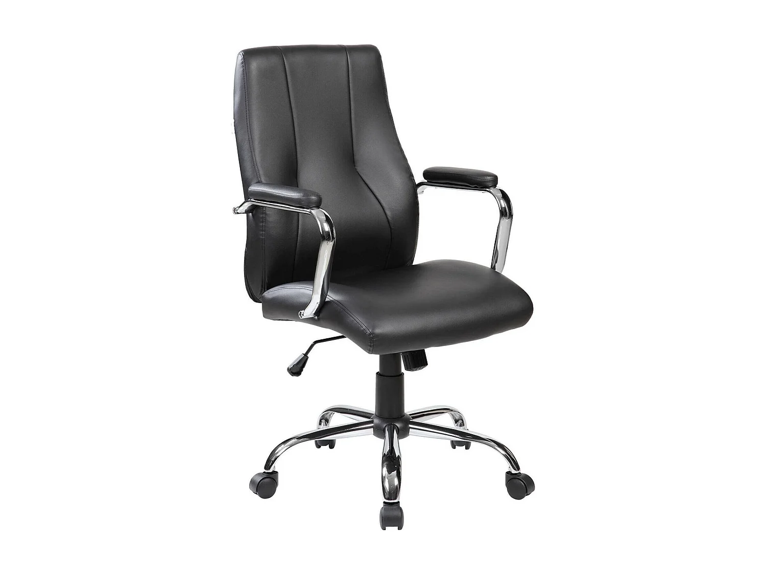 Dfarin bureaustoel, Executive fauteuil met armleuningen, Ergonomische bureaustoel, 64x58h101/111 cm, Zwart