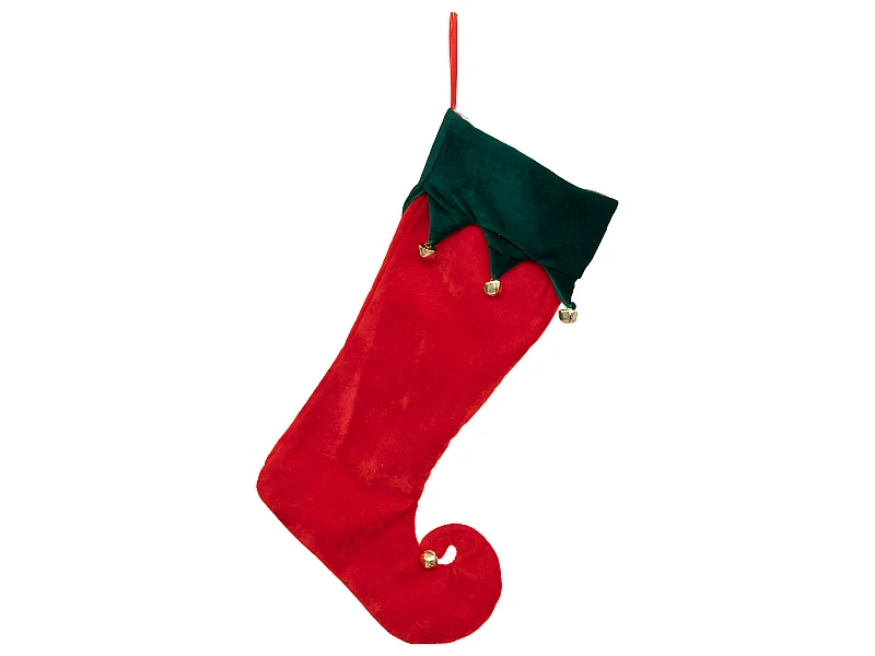 Déco de Noël Botte Lutin grand modèle en feutrine avec grelot H 42 cm