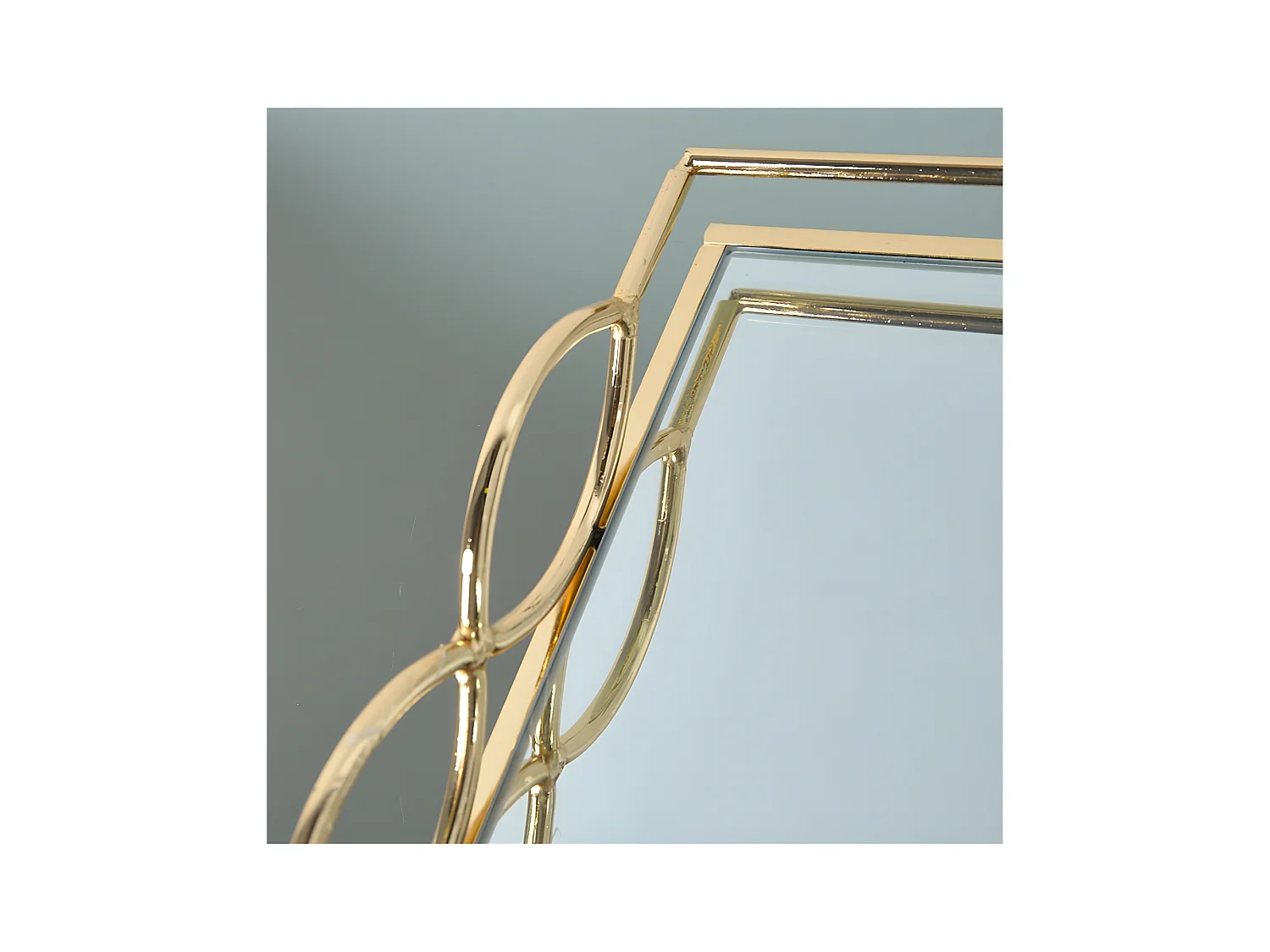 Bandeja 45cm  metal lateral ovalos dorado space