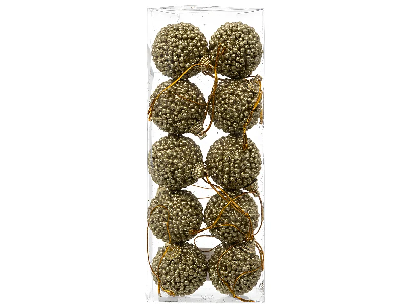 Conjunto de 10 bolas de Navidad con efecto de cuentas