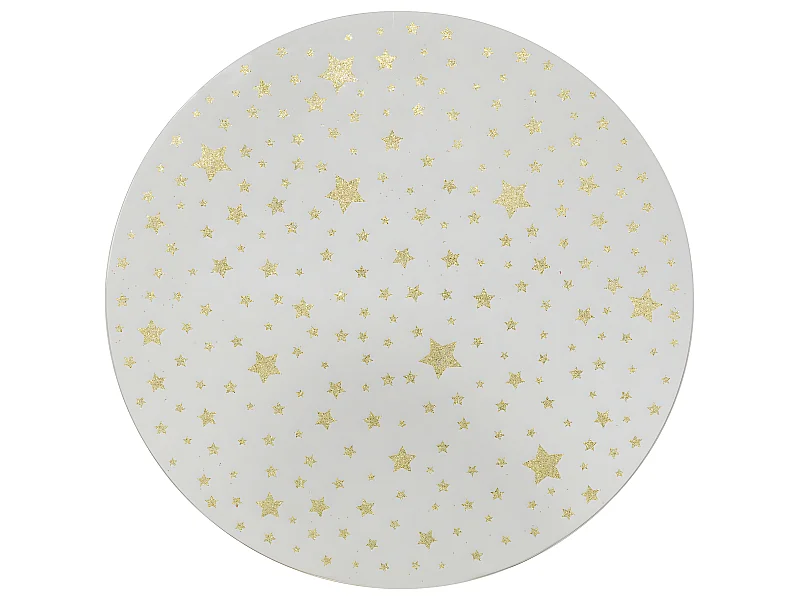 Photophore Support à bougie Plaque en verre effet miroir Étoilé Doré D 30 cm