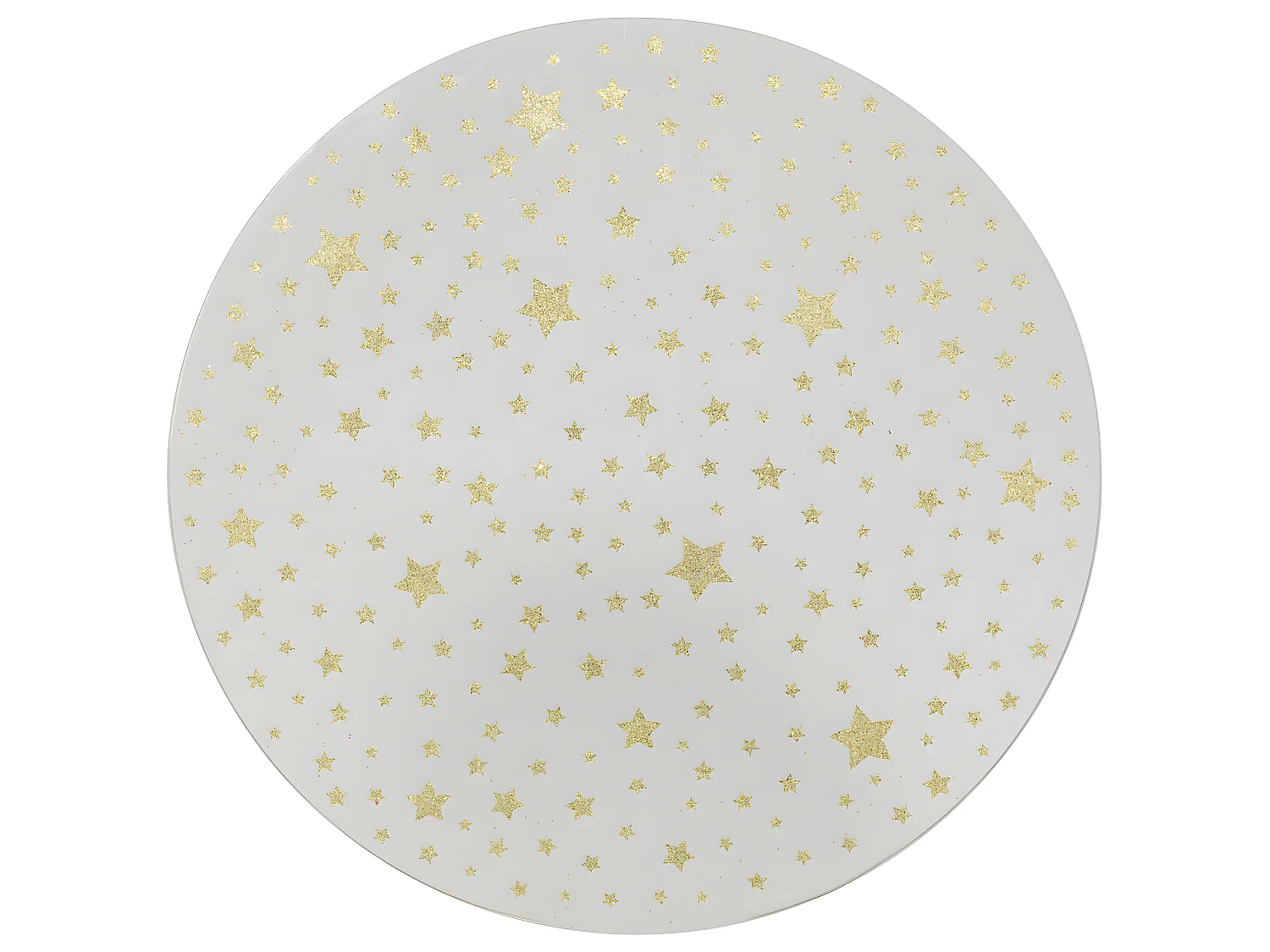 Photophore Support à bougie Plaque en verre effet miroir Étoilé Doré D 30 cm