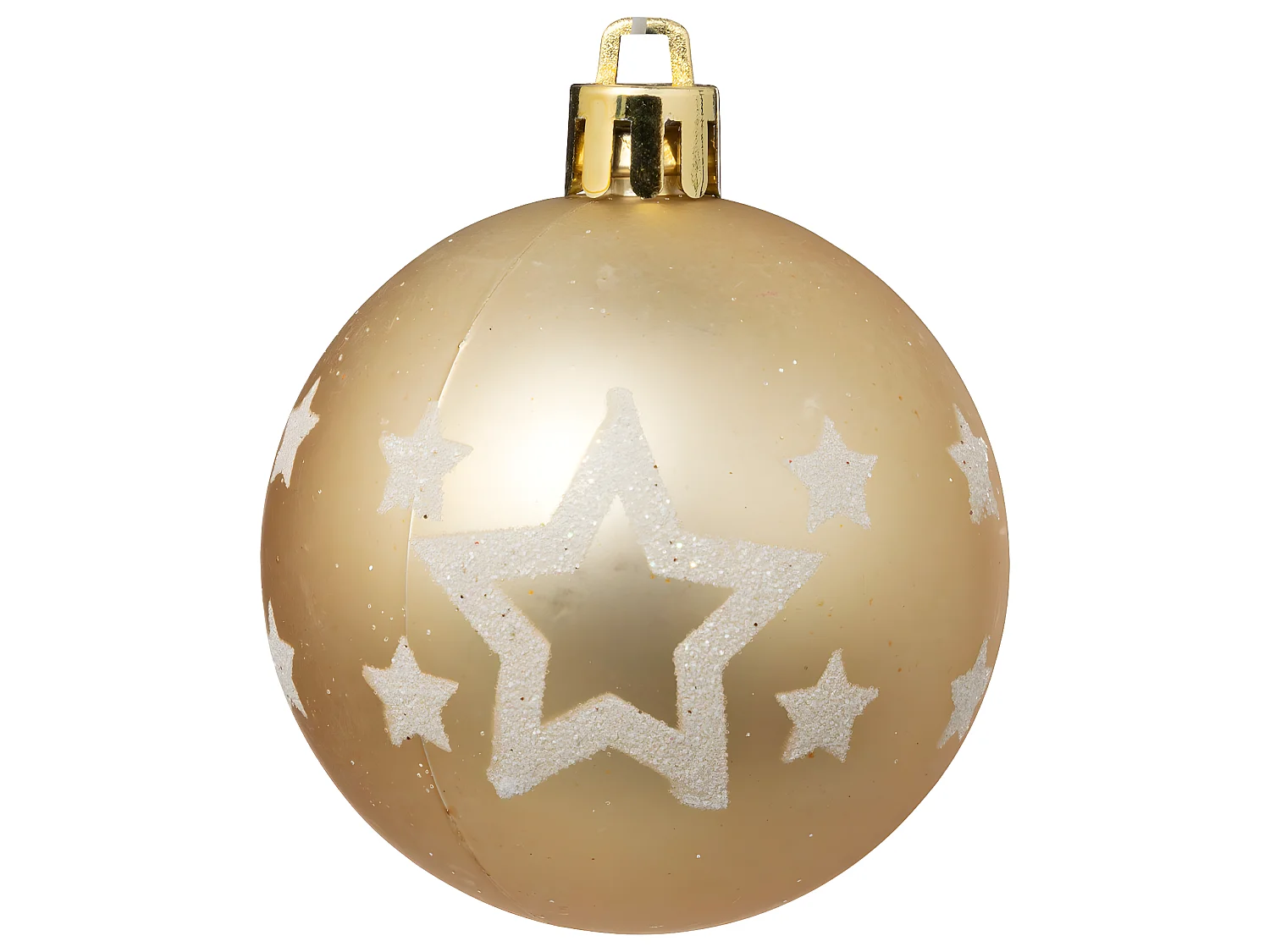 Déco de sapin Lot de 25 Boules de Noël D 6 cm - Doré et Blanc