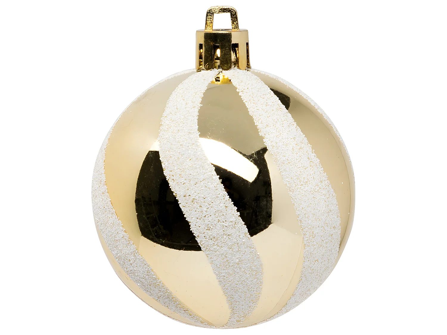 Déco de sapin Lot de 25 Boules de Noël D 6 cm - Doré et Blanc
