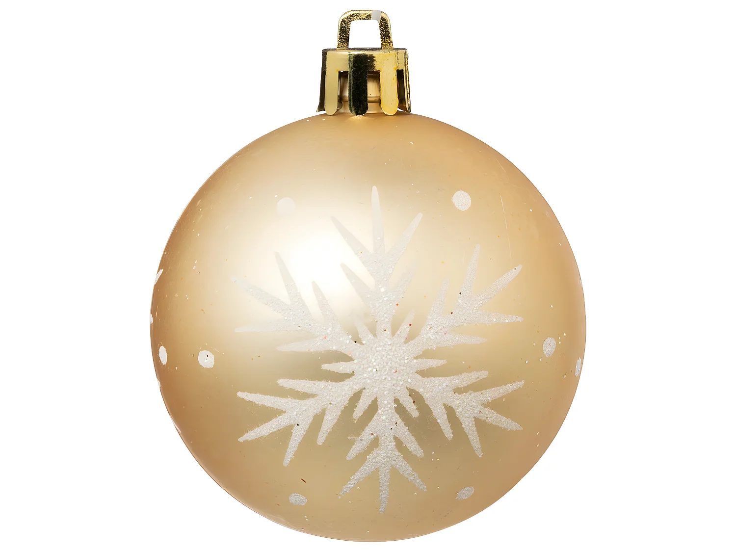 Déco de sapin Lot de 25 Boules de Noël D 6 cm - Doré et Blanc