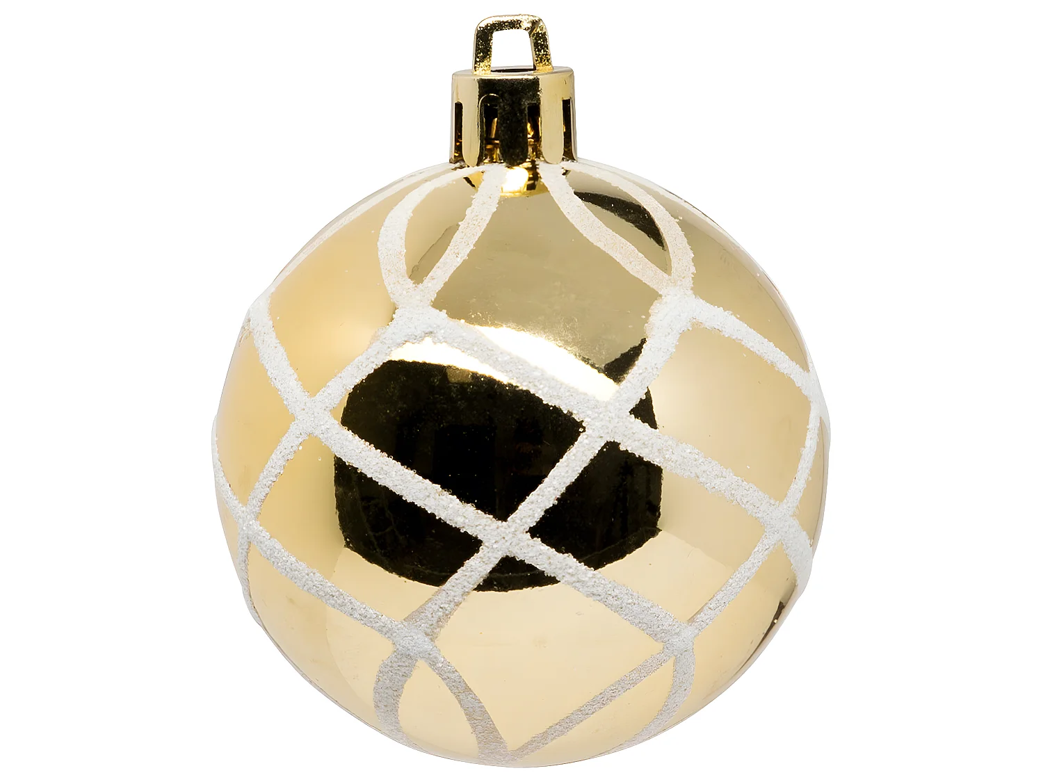 Déco de sapin Lot de 25 Boules de Noël D 6 cm - Doré et Blanc