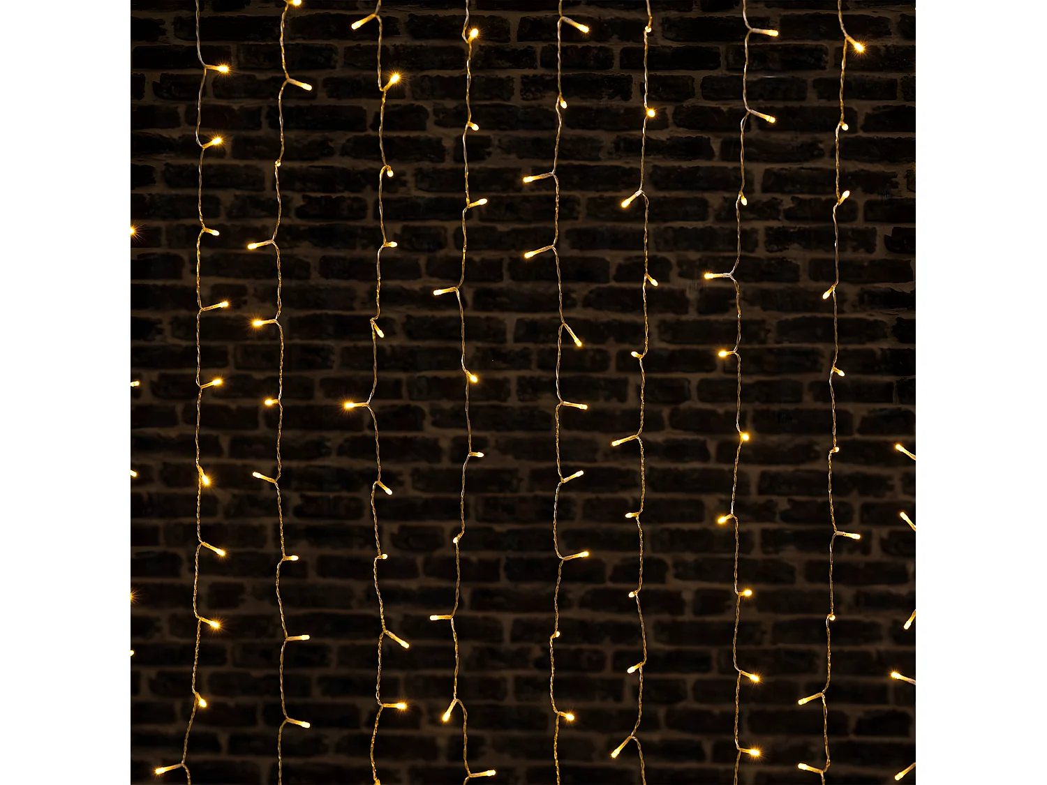 Rideau lumineux L 3 m  600 LED Blanc chaud 30 Tombées 8 jeux de lumière