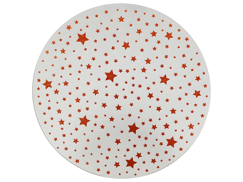 Photophore Support à bougie Plaque en verre effet miroir Étoilé Rouge D 30 cm