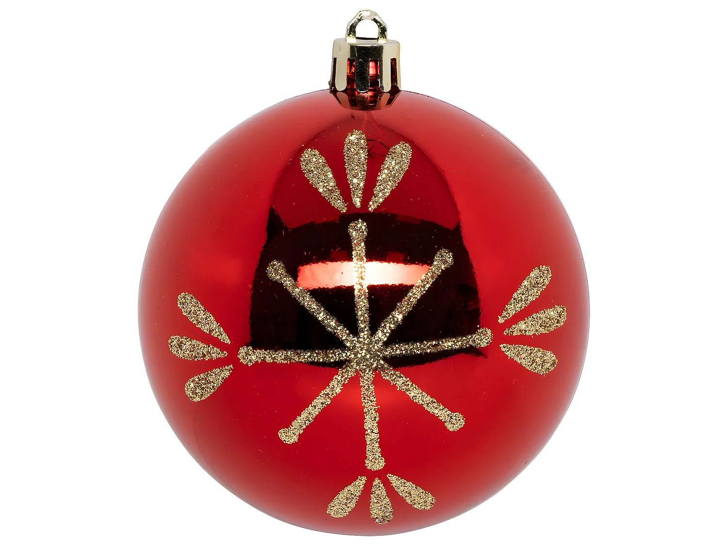 Déco de sapin Lot de 8 Boules de Noël D 8 cm - Rouge et Doré