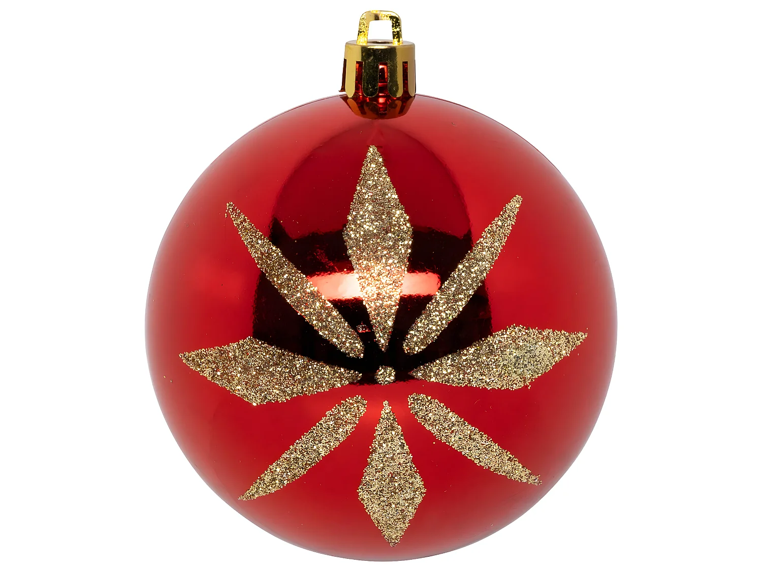 Déco de sapin Lot de 8 Boules de Noël D 8 cm - Rouge et Doré