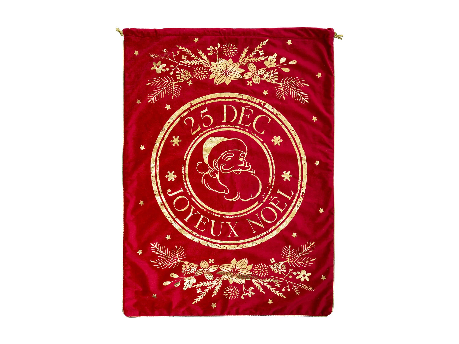 Grande Hotte de Noël en Jute Imprimée 50 x 70 cm