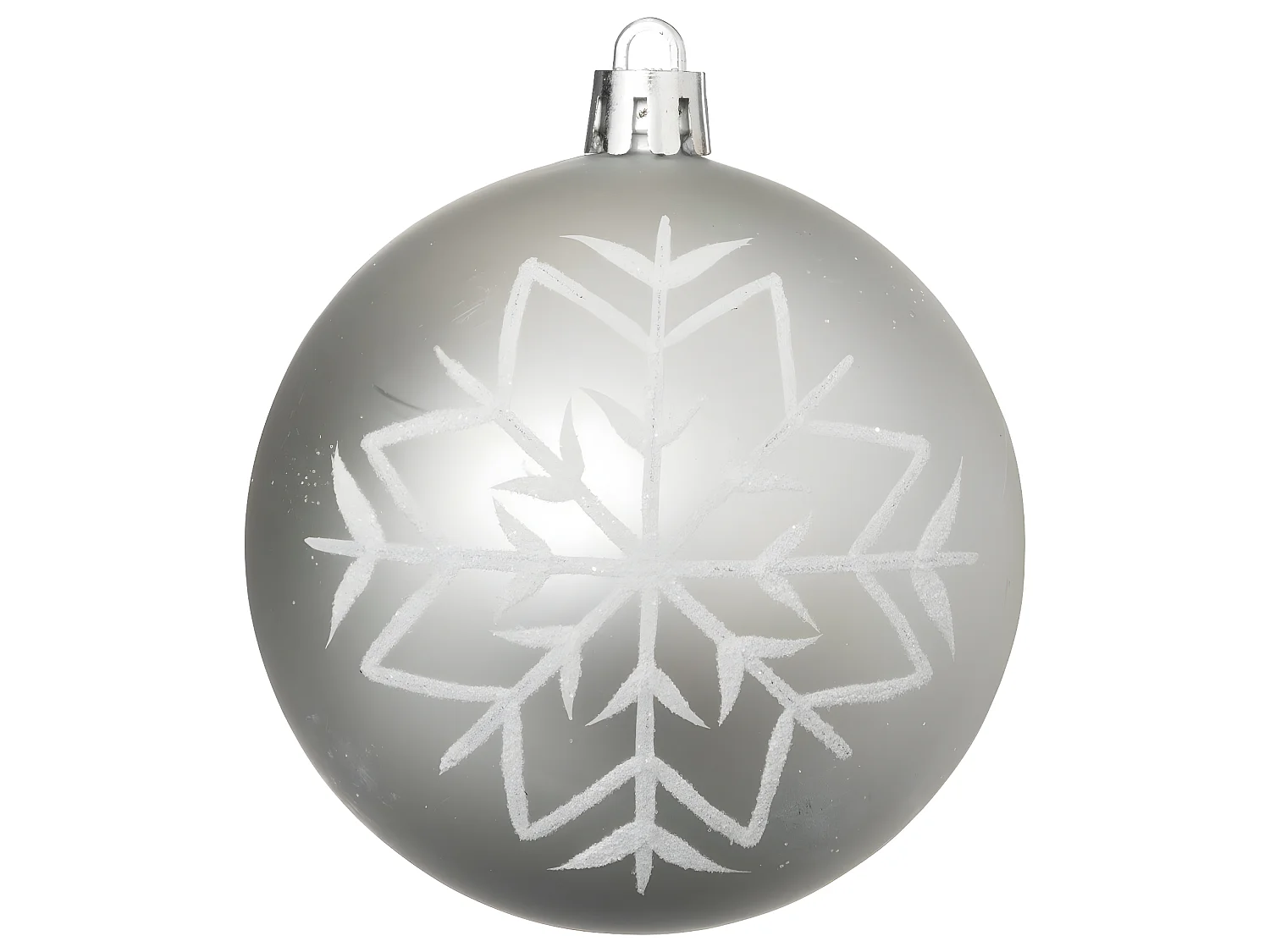 Déco de sapin Lot de 8 Boules de Noël D 8 cm - Argent et Blanc
