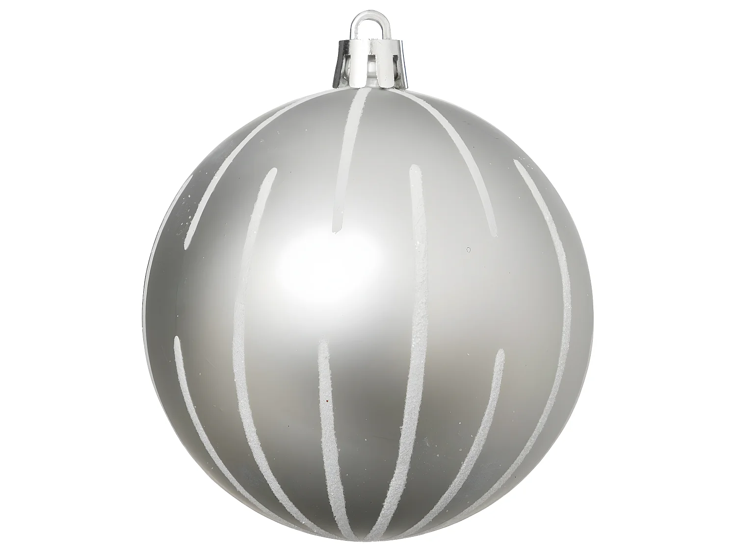 Déco de sapin Lot de 8 Boules de Noël D 8 cm - Argent et Blanc