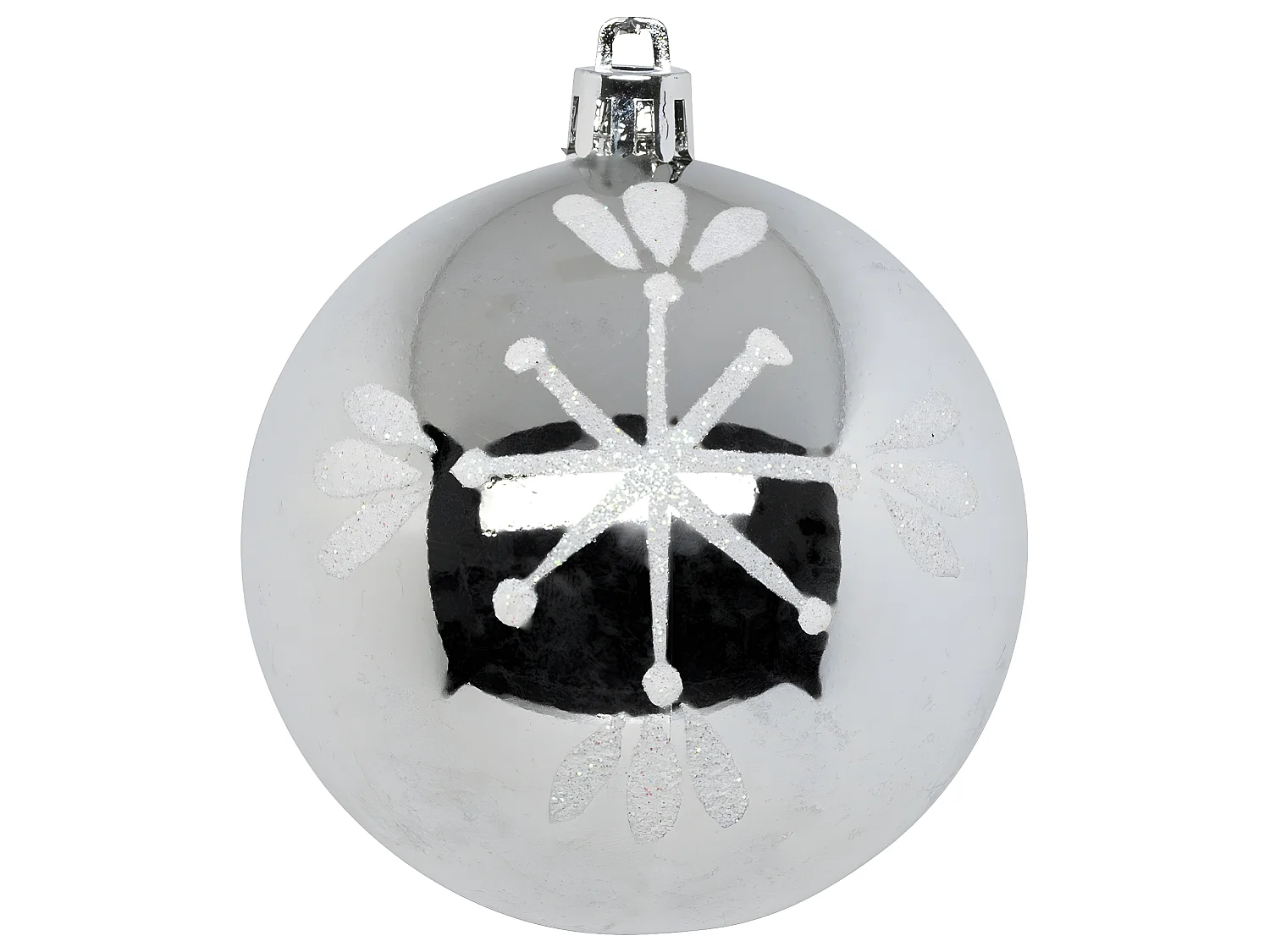Déco de sapin Lot de 8 Boules de Noël D 8 cm - Argent et Blanc
