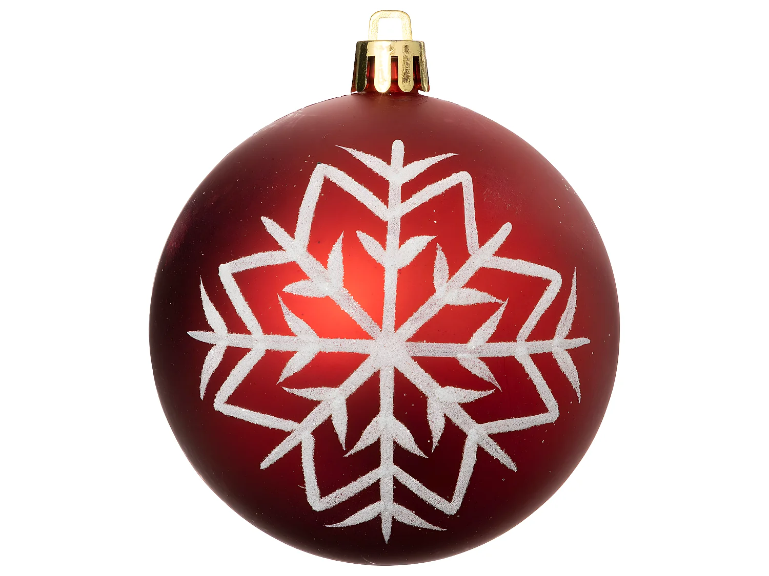 Déco de sapin Lot de 8 Boules de Noël D 8 cm - Rouge et Blanc