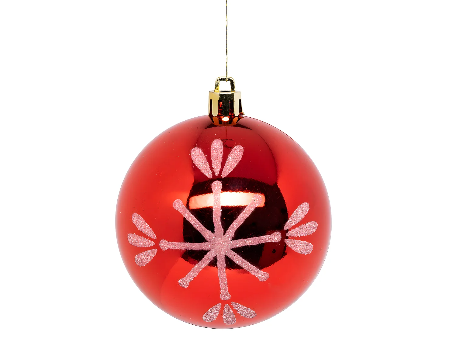 Déco de sapin Lot de 8 Boules de Noël D 8 cm - Rouge et Blanc