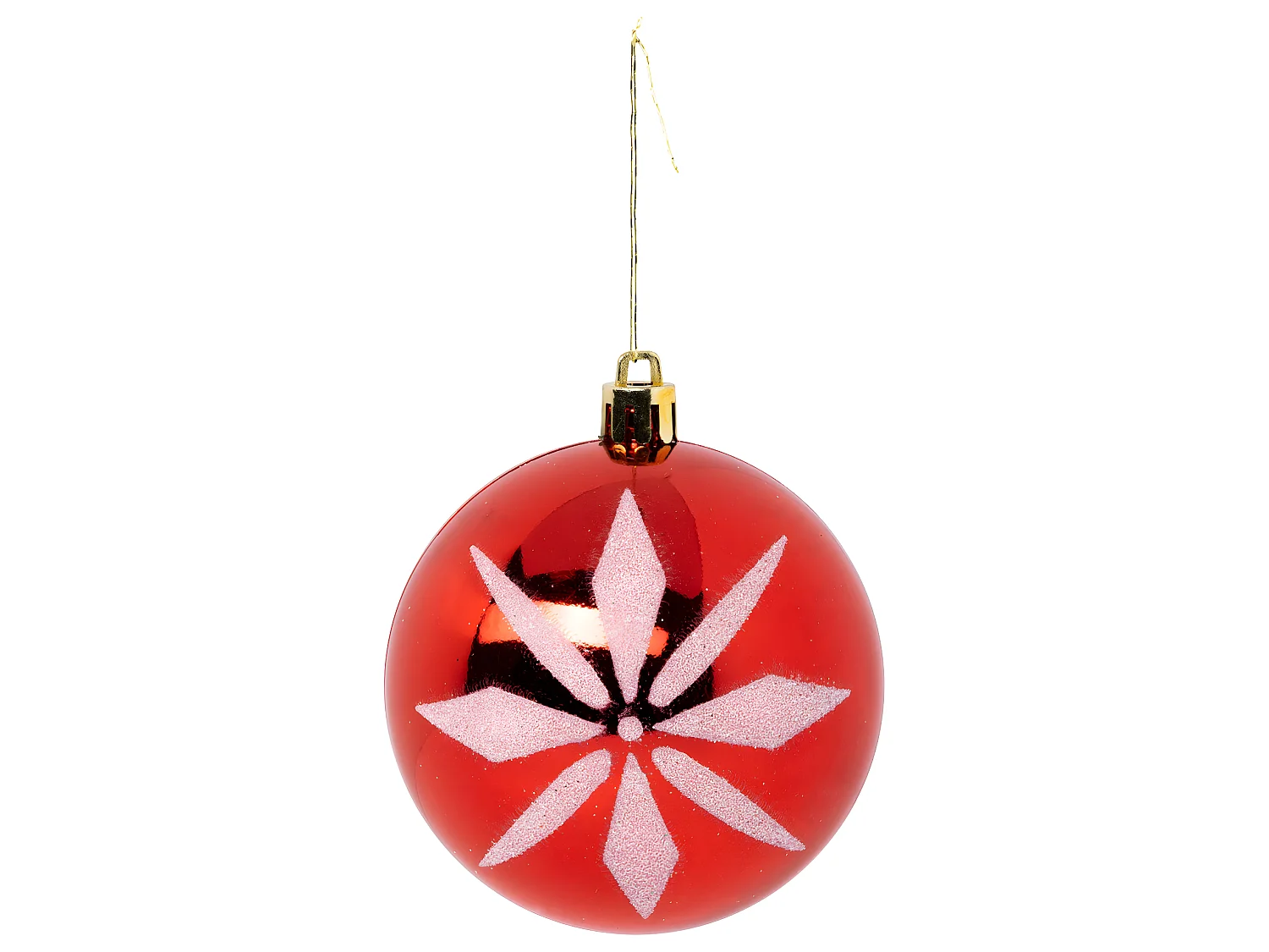 Déco de sapin Lot de 8 Boules de Noël D 8 cm - Rouge et Blanc