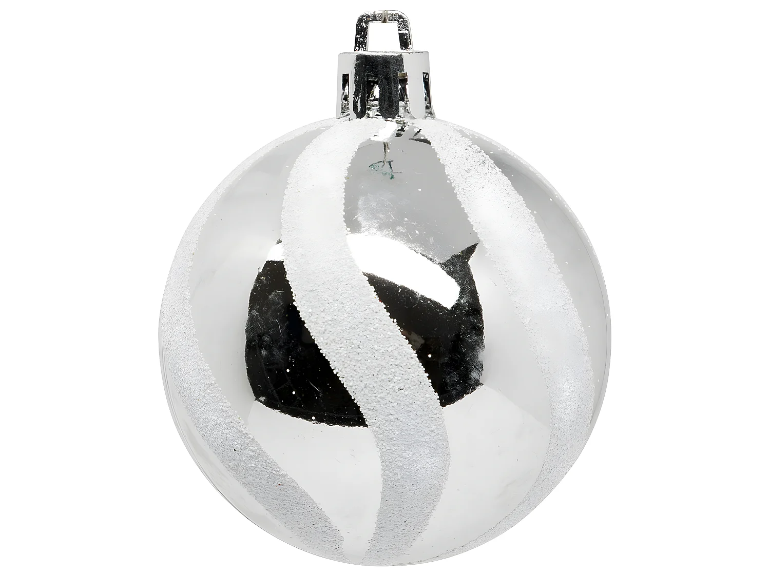 Déco de sapin Lot de 25 Boules de Noël D 6 cm - Argenté et Blanc