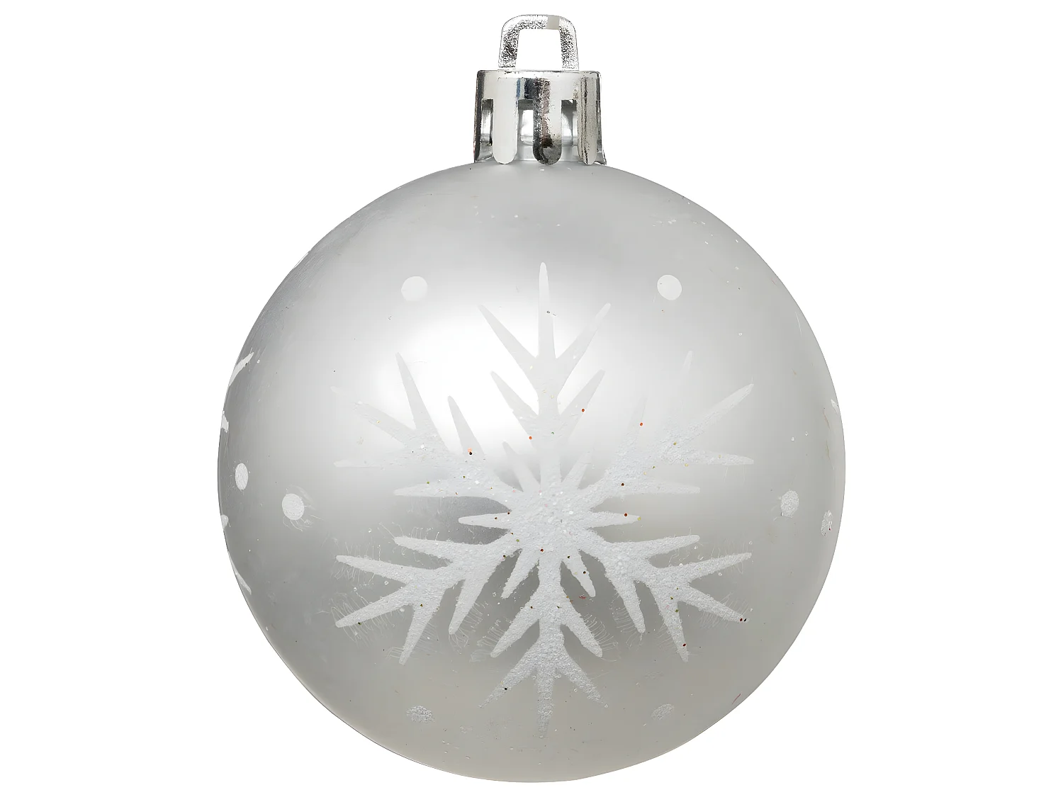Déco de sapin Lot de 25 Boules de Noël D 6 cm - Argenté et Blanc