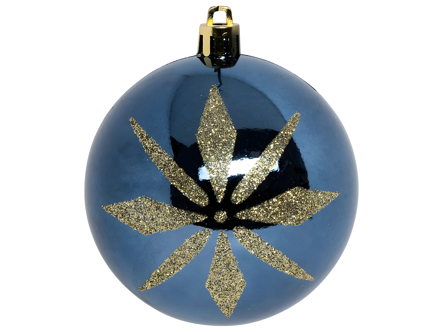 Déco de sapin Lot de 8 Boules de Noël D 8 cm - Bleu et Doré