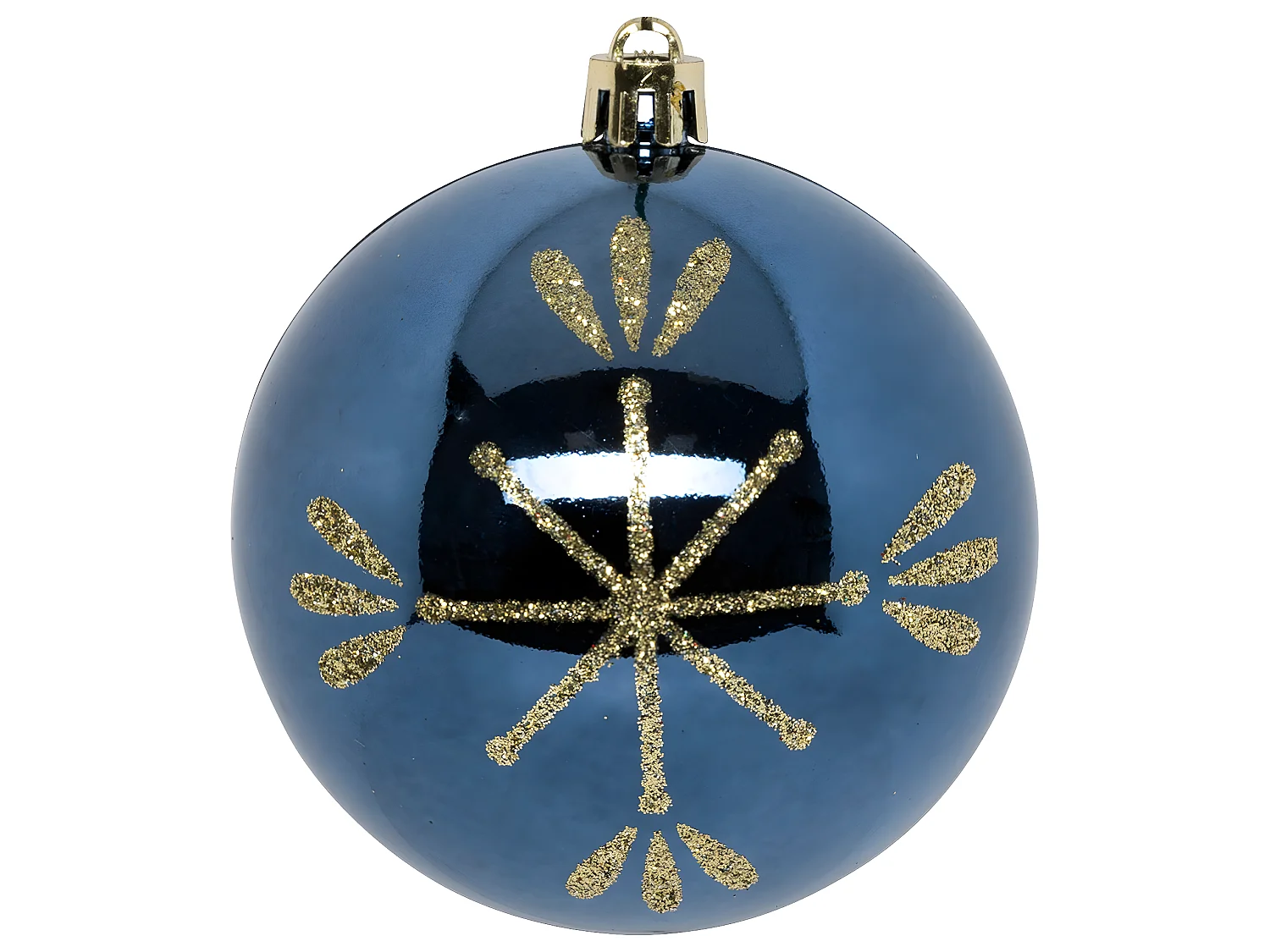 Déco de sapin Lot de 8 Boules de Noël D 8 cm - Bleu et Doré