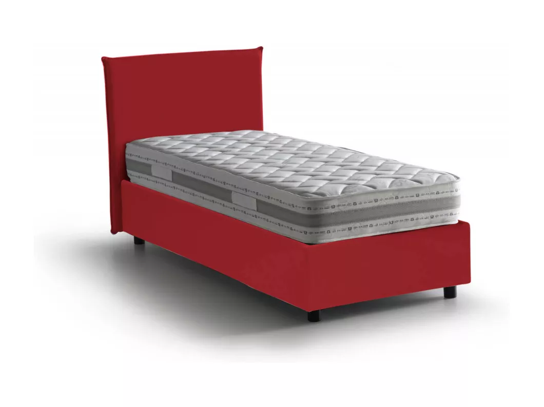 Kauf Unique Einzelbett Daquin, Containerbett mit Stoffbespannung, 100% Made in Italy, Frontöffnung, inklusive Matratze Cm 80x190, Rot