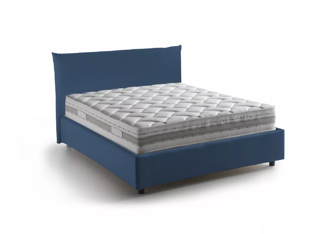 Kauf Unique Quadratisches und halbes Bett Dlevant, Containerbett mit Stoffbespannung, 100% Made in Italy, Frontöffnung, passend für Matratze Cm 120x190, Blau