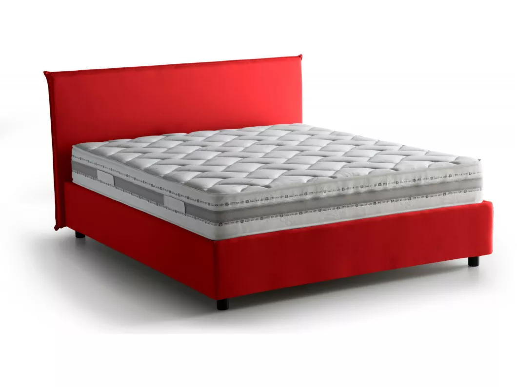 Kauf Unique Quadratisches und halbes Bett Daceret, Containerbett mit Stoffbespannung, 100% Made in Italy, Frontöffnung, inklusive Matratze Cm 120x190, Rot