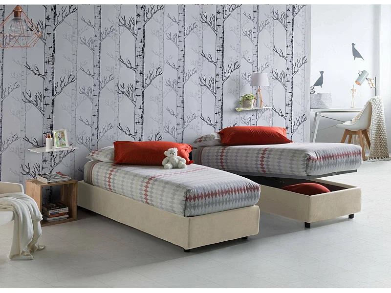 Talamo Italia - Letto singolo Aquolina, adatto per materasso Cm 80x190, Beige