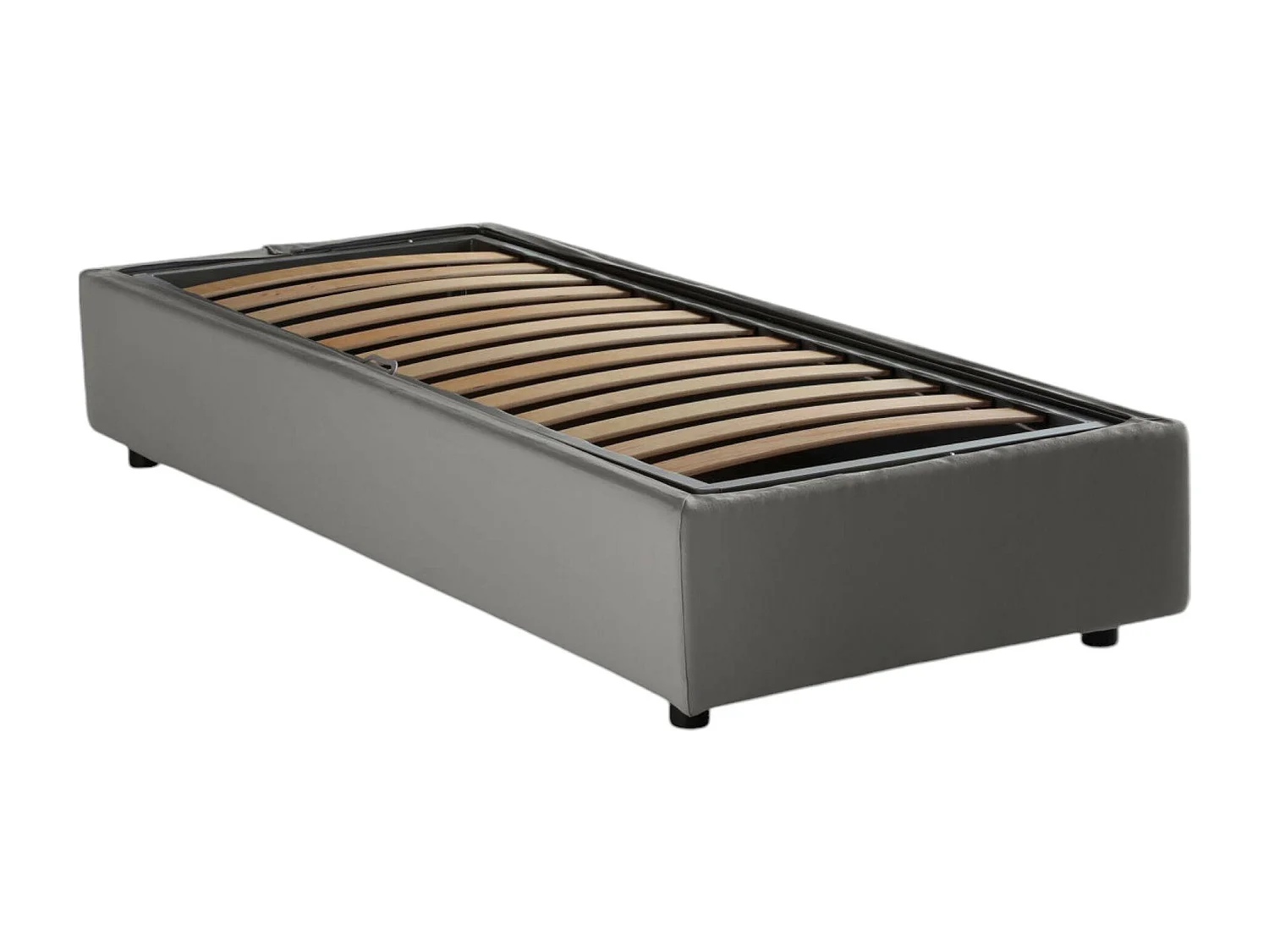 Dcassan eenpersoonsbed, Opbergbed met stoffen bekleding, 100% Made in Italy, Zijopening, inclusief matras 80x190 cm, Grijs