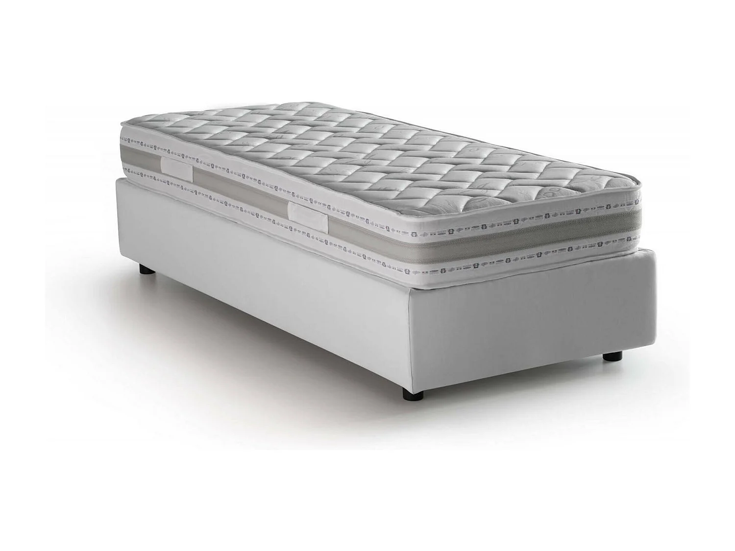 Talamo Italia - Letto singolo Abbi, con materasso Cm 80x190 incluso, Bianco