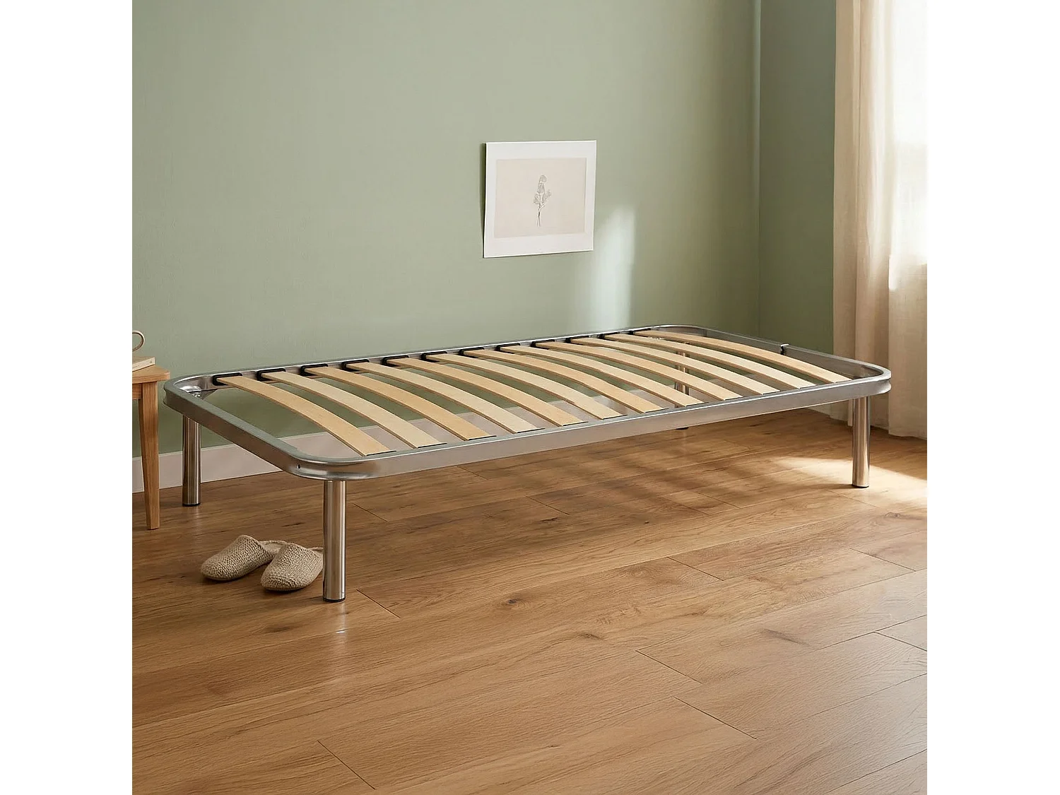 Sommier simple Dgori, Sommier orthopédique en contreplaqué de bouleau avec 13 lattes, 100% Made in Italy, 80x190h 34 cm