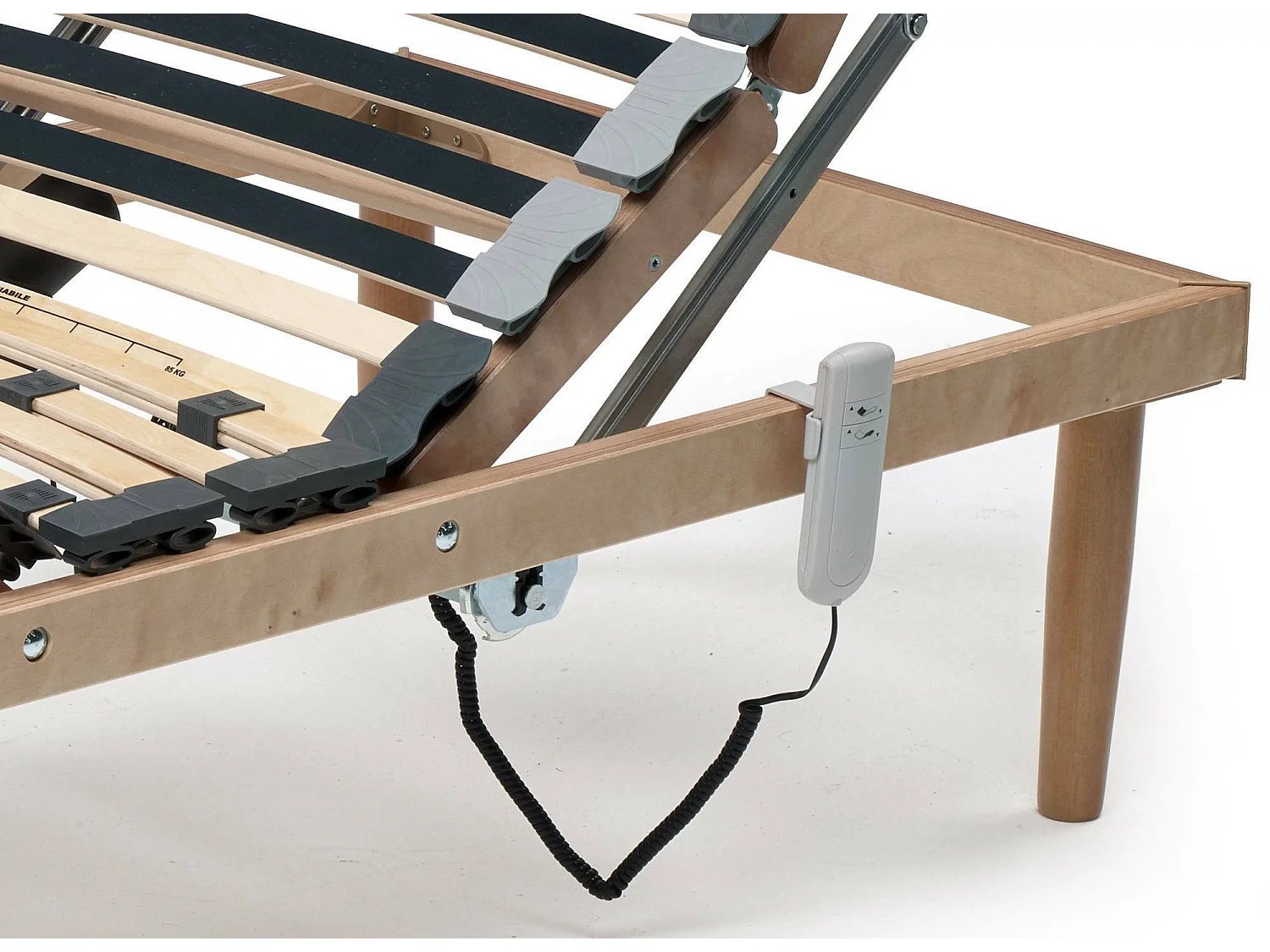 Einzelbettbasis Dbuz, Holzlattenrost mit Motor, 100% Made in Italy, Motorisierte, neigbare orthopädische Basis, Cm 80x190h 34