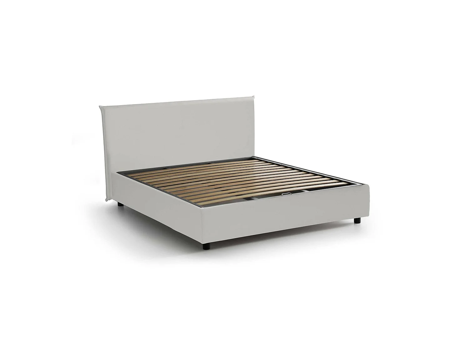 Letto Matrimoniale Scolecite, Contenitore Made in Italy, 175x205 cm Bianco