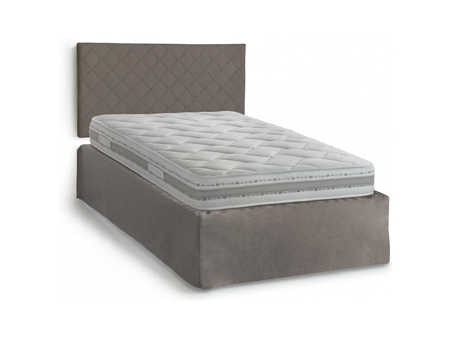 Talamo Italia - Letto piazza e mezza Opale, Cm 120x190, Tortora