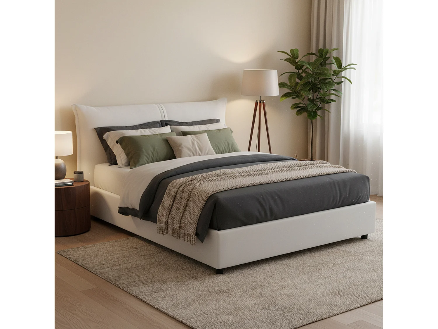 Doppelbett Dbelott, 100% Made in Italy, Frontöffnung, inklusive Matratze 160 x 190 cm, WeiÃŸ