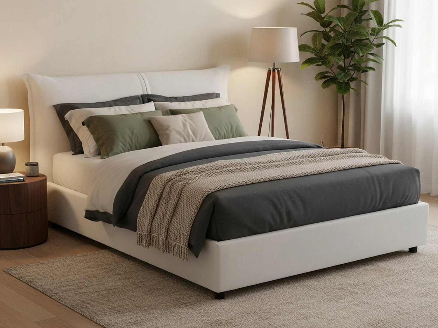 Doppelbett Dbelott, 100% Made in Italy, Frontöffnung, inklusive Matratze 160 x 190 cm, WeiÃŸ